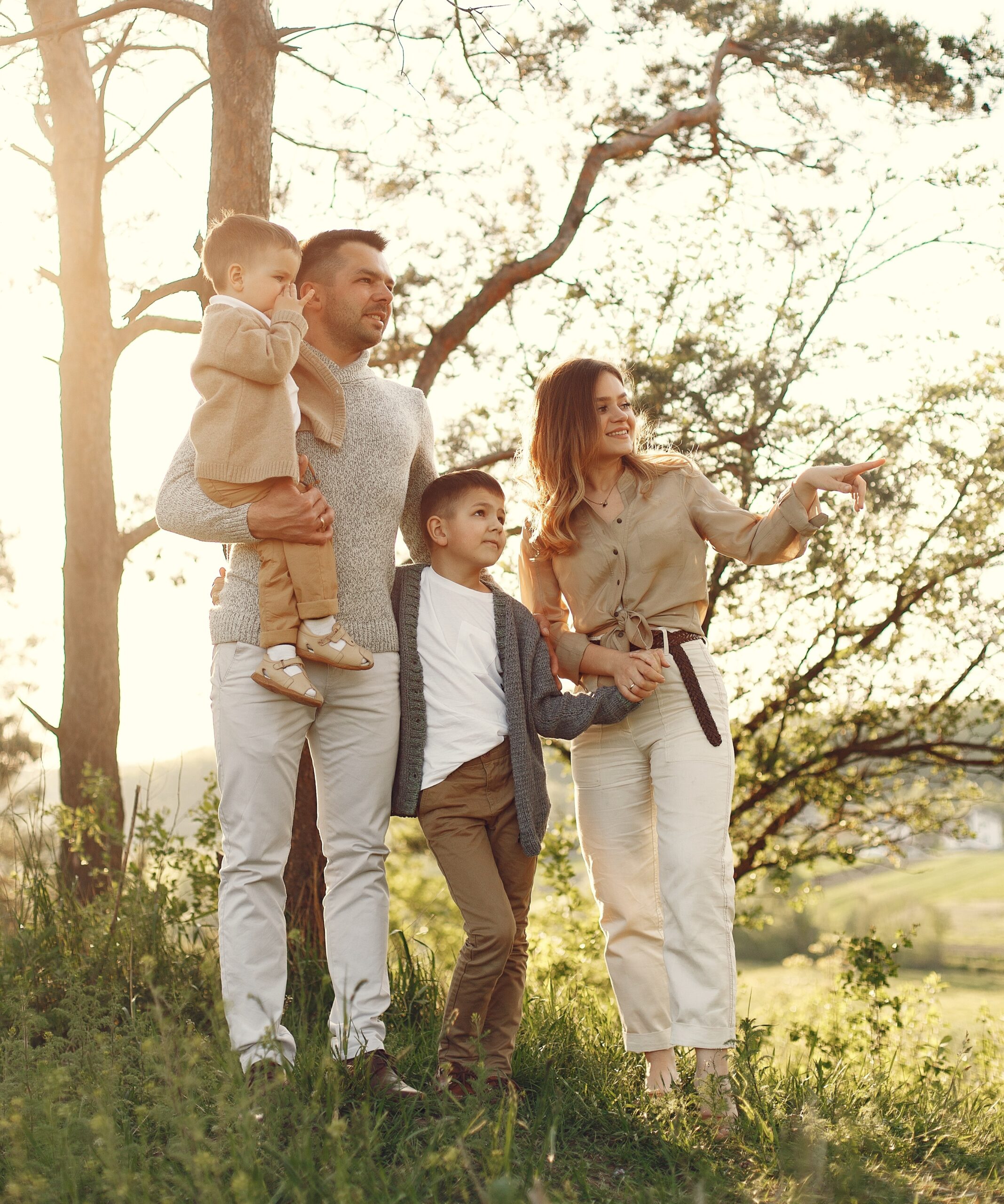 Famille sur un terrain Famille sur un terrain