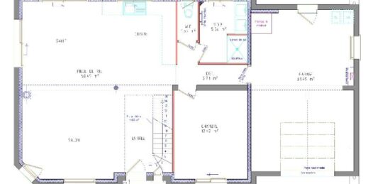 Plan de maison Surface terrain 130 m2 - 8 pièces - 4  chambres -  avec garage 