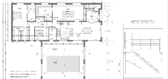 Plan de maison Surface terrain 350 m2 - 12 pièces - 5  chambres -  avec garage 