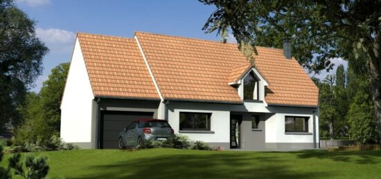 Plan de maison Surface terrain 130 m2 - 6 pièces - 3  chambres -  avec garage 