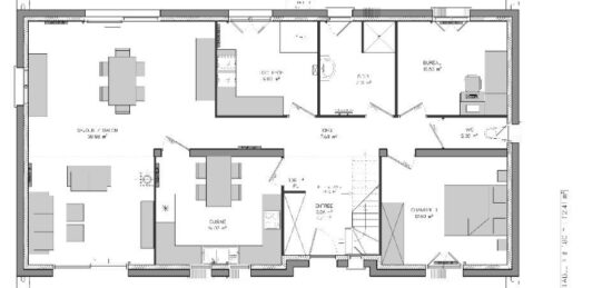 Plan de maison Surface terrain 110 m2 - 4 pièces - 4  chambres -  sans garage 