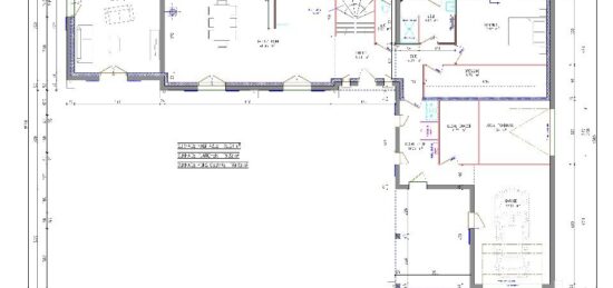 Plan de maison Surface terrain 190 m2 - 6 pièces - 3  chambres -  avec garage 