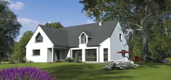 Plan de maison Surface terrain 195 m2 - 7 pièces - 3  chambres -  avec garage 