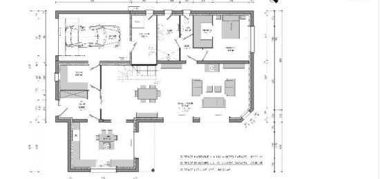 Plan de maison Surface terrain 195 m2 - 7 pièces - 3  chambres -  avec garage 