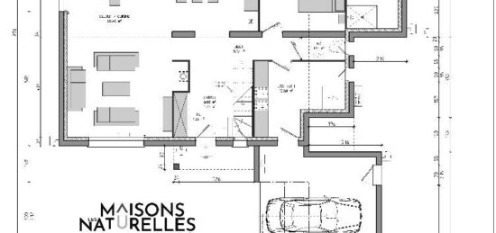 Plan de maison Surface terrain 195 m2 - 8 pièces - 4  chambres -  avec garage 