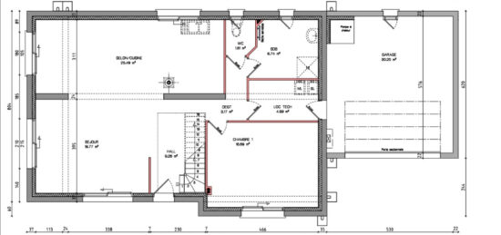 Plan de maison Surface terrain 152 m2 - 10 pièces - 4  chambres -  avec garage 