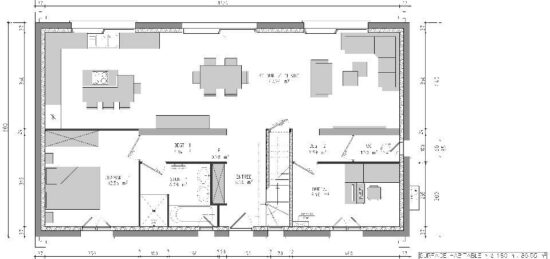 Plan de maison Surface terrain 134 m2 - 8 pièces - 4  chambres -  avec garage 