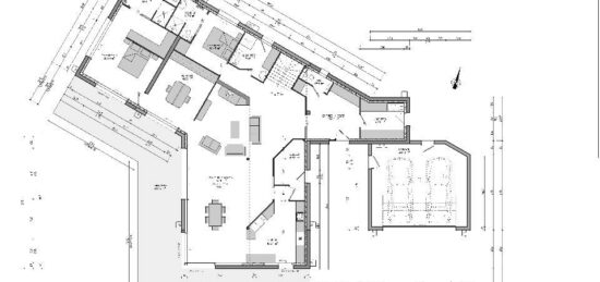Plan de maison Surface terrain 300 m2 - 13 pièces - 6  chambres -  avec garage 