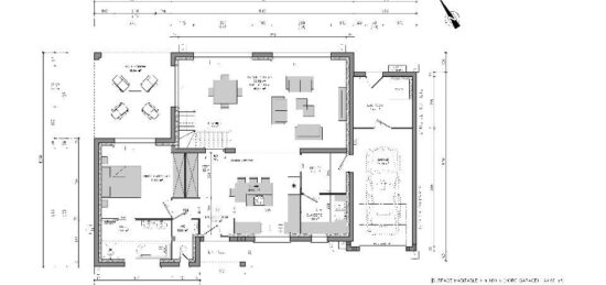 Plan de maison Surface terrain 195 m2 - 10 pièces - 3  chambres -  avec garage 