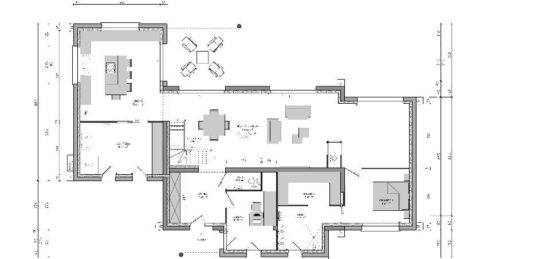 Plan de maison Surface terrain 190 m2 - 9 pièces - 4  chambres -  sans garage 