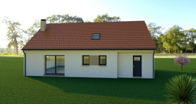 Maison Tuiles Rouges Maison contemporaine avec son toit rouge, 96m² avec garage - Maisons ...