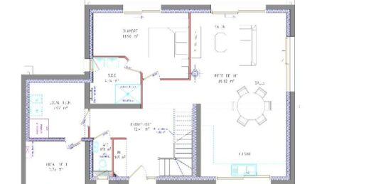 Plan de maison Surface terrain 103 m2 - 6 pièces - 3  chambres -  sans garage 