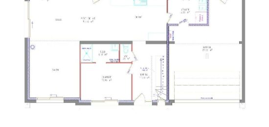 Plan de maison Surface terrain 170 m2 - 8 pièces - 4  chambres -  avec garage 